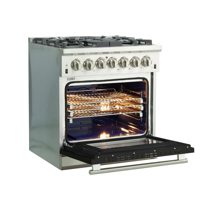 Forno Capriasca - 30" Dual Fuel Range in Black