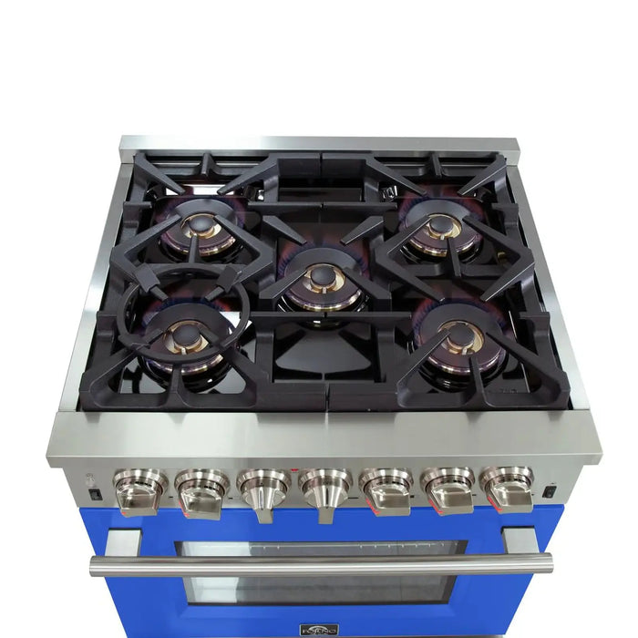 Forno Capriasca - 30" Dual Fuel Range and Electric Oven in Blue