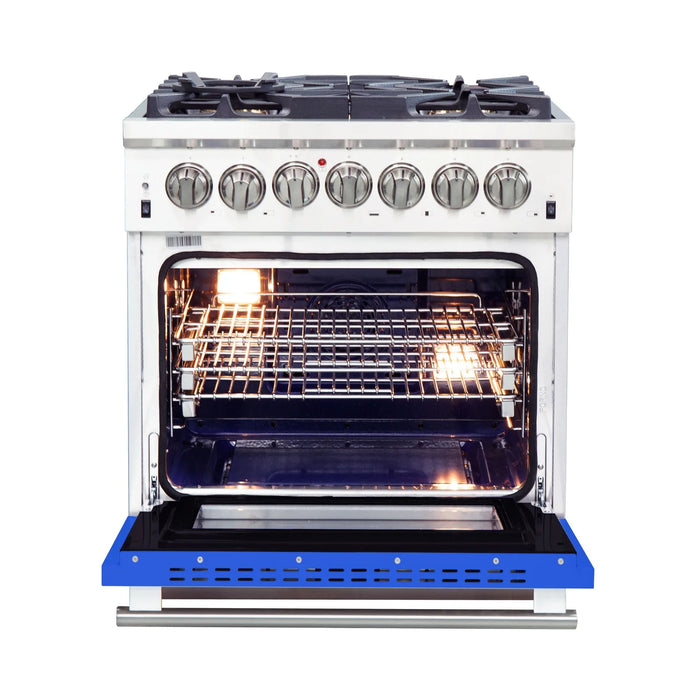 Forno Capriasca - 30" Dual Fuel Range and Electric Oven in Blue