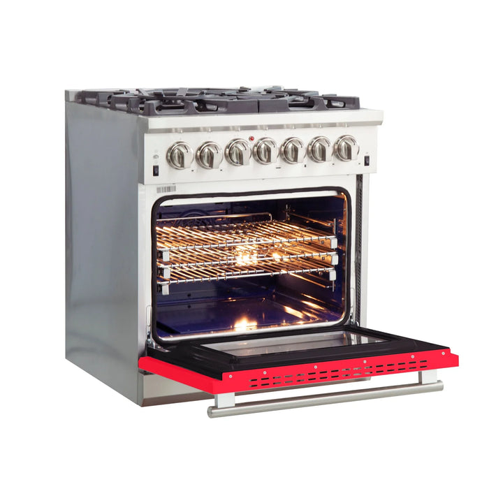 Forno Capriasca - 30" Dual Fuel Range in Red