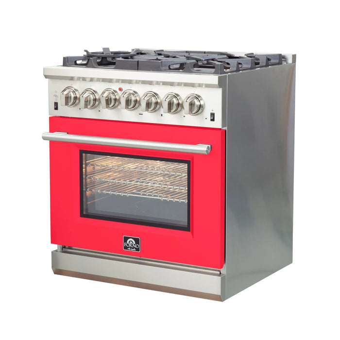 Forno Capriasca - 30" Dual Fuel Range in Red