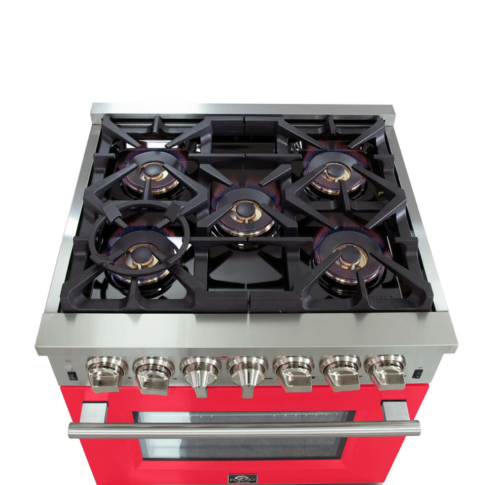 Forno Capriasca - 30" Dual Fuel Range in Red