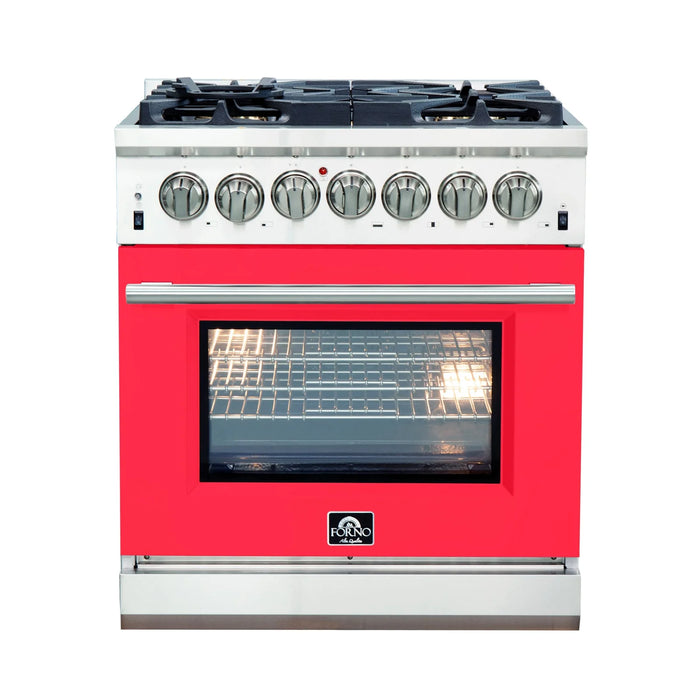 Forno Capriasca - 30" Dual Fuel Range in Red