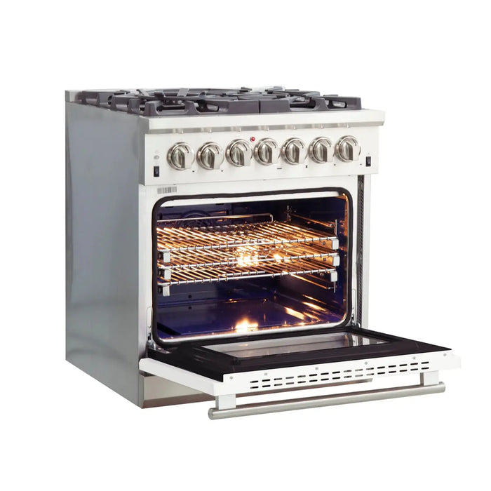 Forno Capriasca - 30" Dual Fuel Range and Electric Oven in White