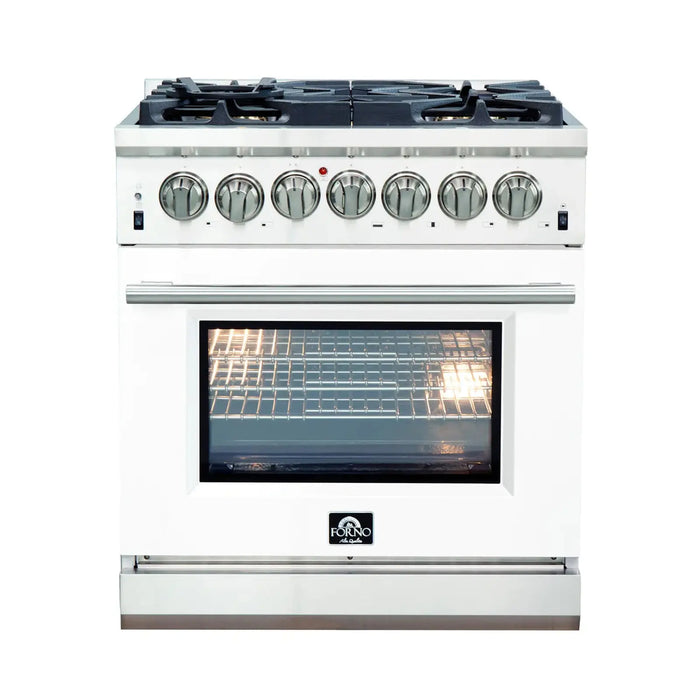 Forno Capriasca - 30" Dual Fuel Range and Electric Oven in White