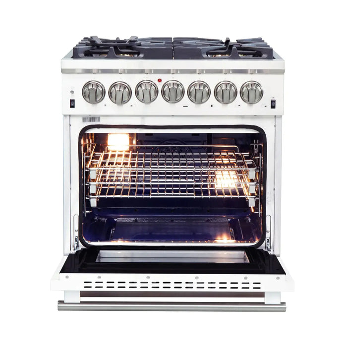 Forno Capriasca - 30" Dual Fuel Range and Electric Oven in White