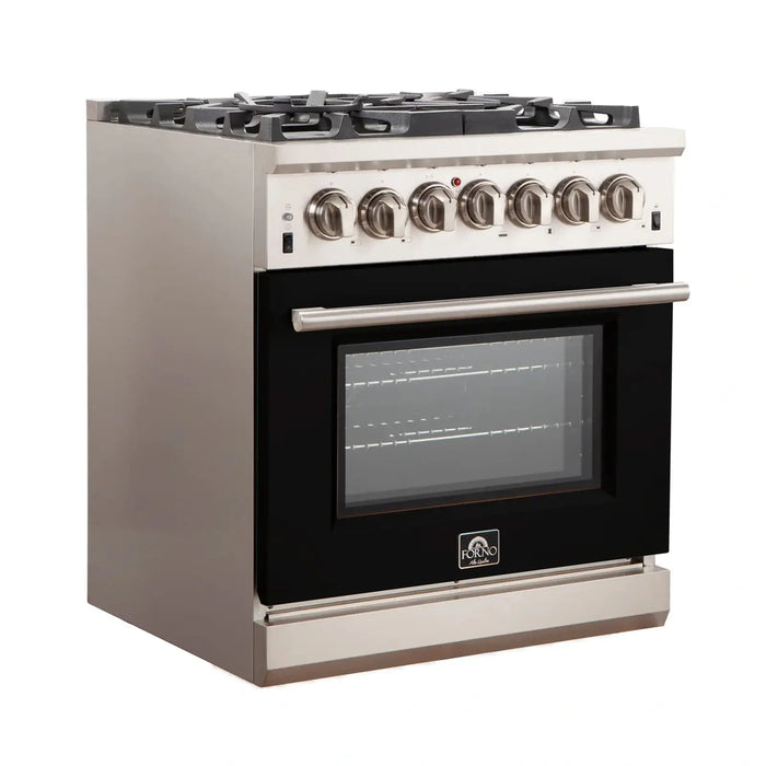 Forno Capriasca - 30" Gas Range and Convection Oven in Black