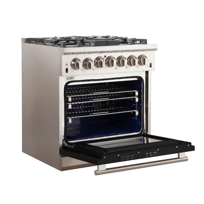 Forno Capriasca - 30" Gas Range and Convection Oven in Black