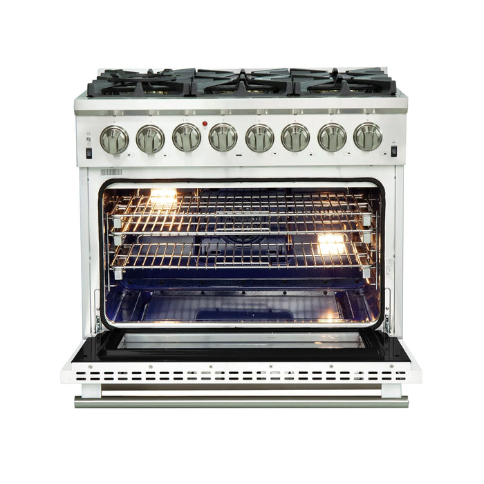 Forno Capriasca - 36" Dual Fuel Range in White