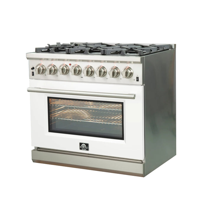 Forno Capriasca - 36" Dual Fuel Range in White