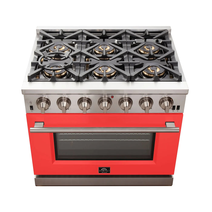 Forno Capriasca - 36" Gas Range in Red