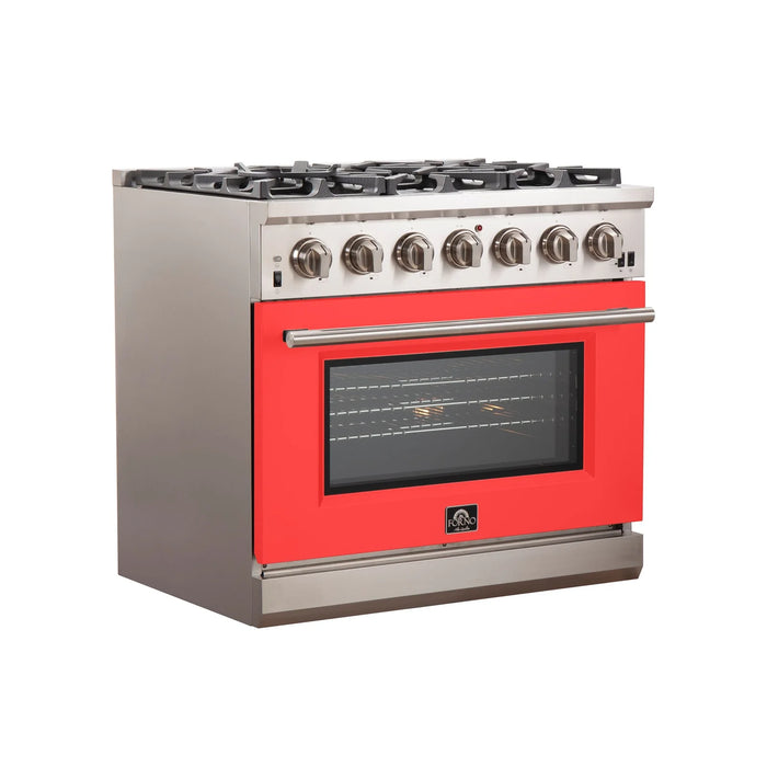 Forno Capriasca - 36" Gas Range in Red