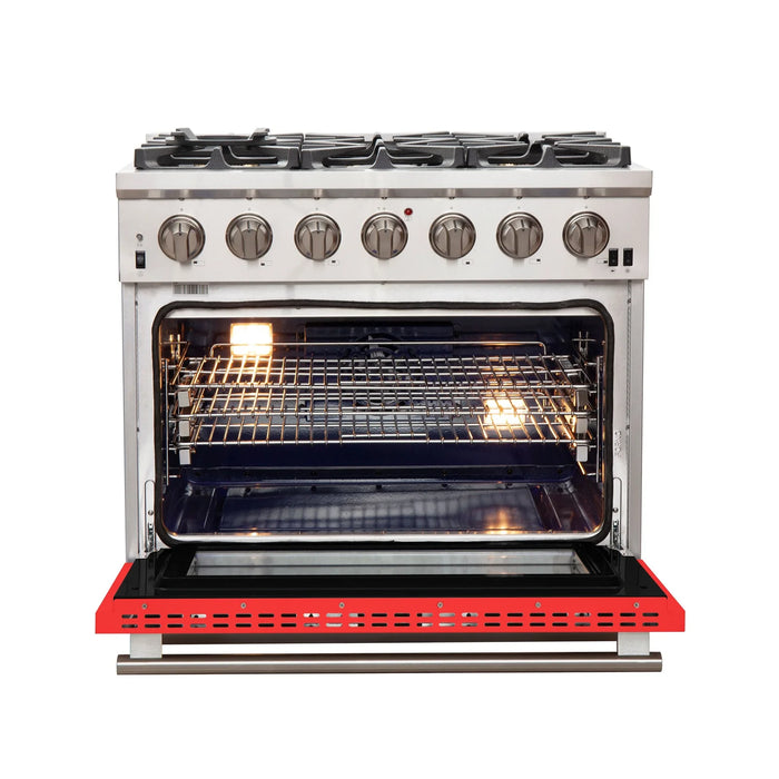 Forno Capriasca - 36" Gas Range in Red