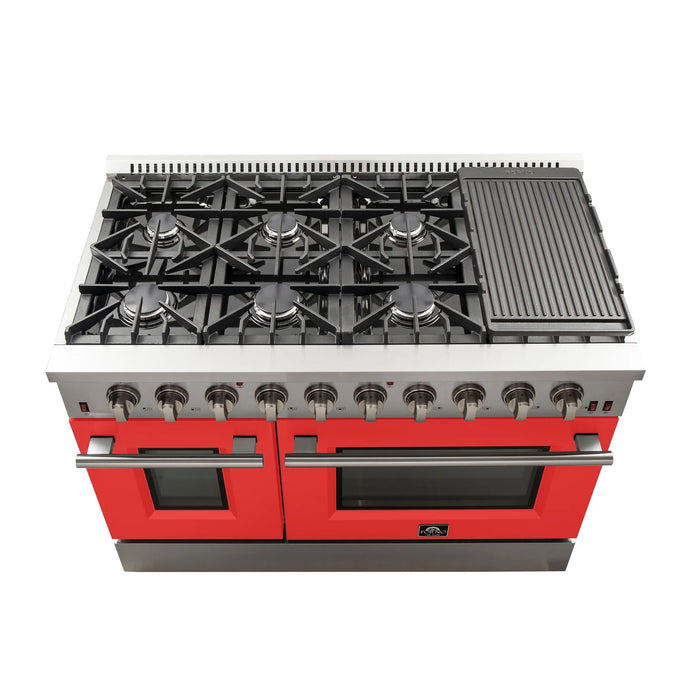 Forno Galiano - 48" Gas Range in Red