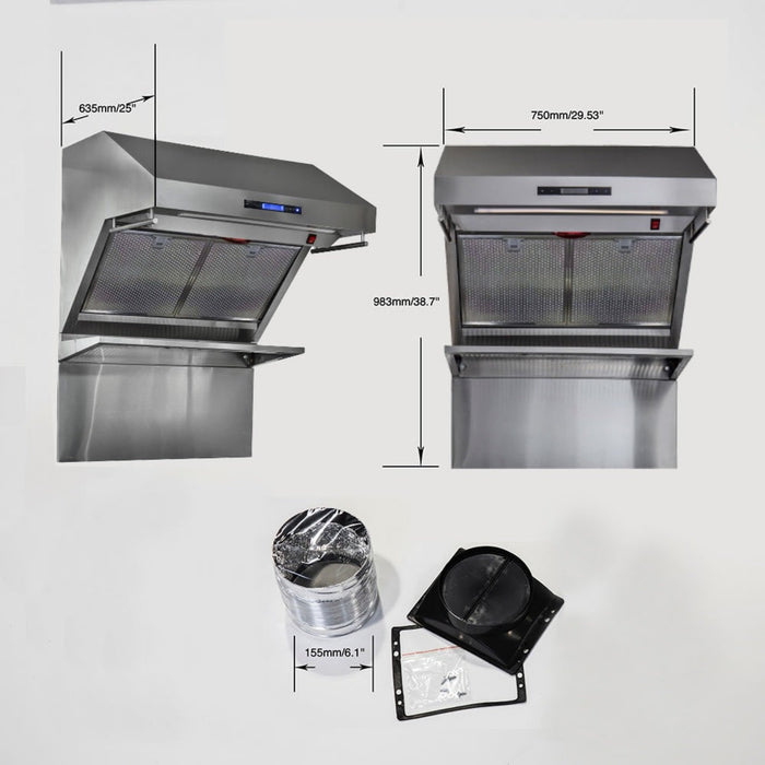 Forno Savona 30-inch Wall-Mount Range Hood w/ Hybrid Filters