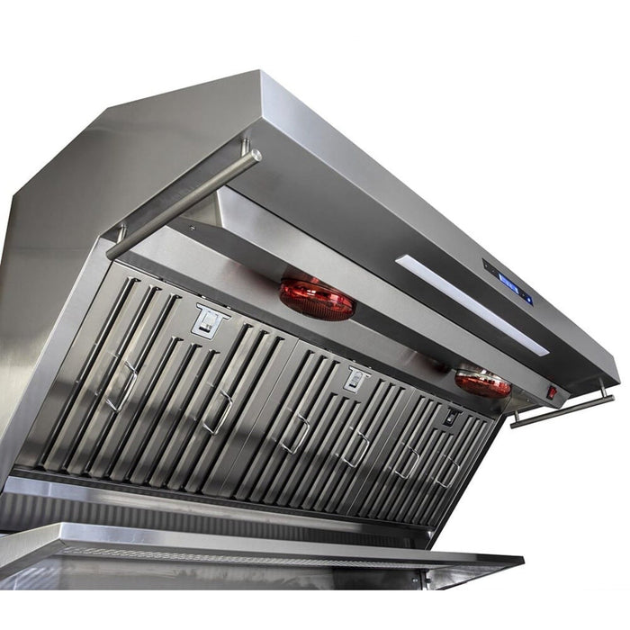 Forno Savona 48-inch Wall-Mount Range Hood w/ Baffle Filters & Built-In Backsplash