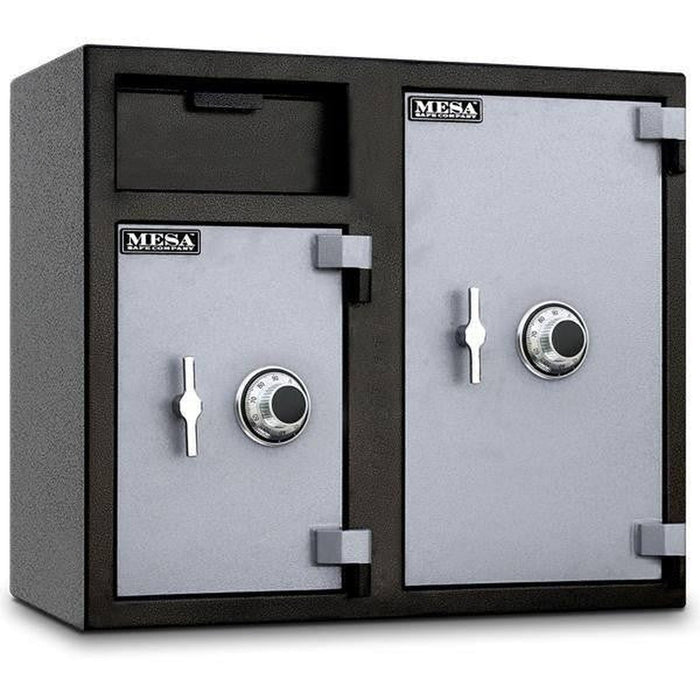 MESA 6.7 Cubic Foot Two Combination Lock Depository Safe - All Steel - Two-Tone Black & Grey