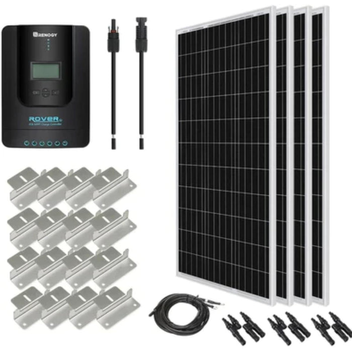 Renogy 400W 12V Monocrystalline Solar Starter Kit w/Wanderer 40A Charge Controller