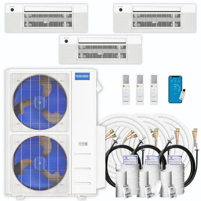 MRCOOL 4th Gen DIY Mini Split - 42,000 BTU 3 Zone Ceiling Cassette Ductless Air Conditioner and Heat Pump with 25 ft. Install Kit, DIYM348HPC00C28