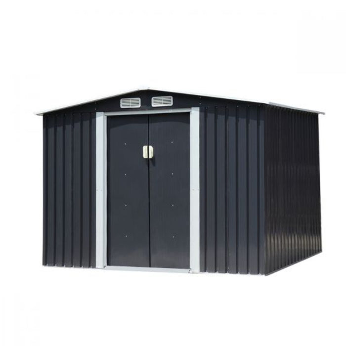 Jaxpety 8x6 ft Metal Shed for Outdoor Storage, Lawn Equipment House with Lockable Sliding Door