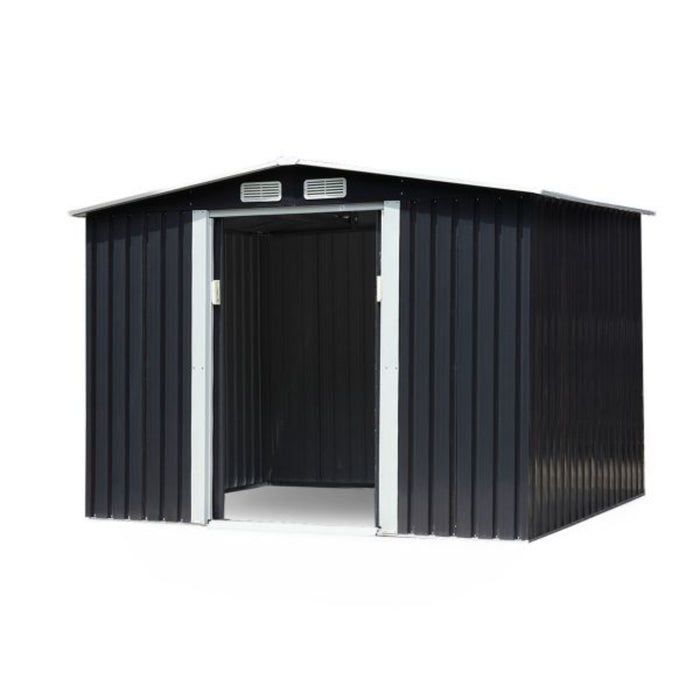 Jaxpety 8x6 ft Metal Shed for Outdoor Storage, Lawn Equipment House with Lockable Sliding Door