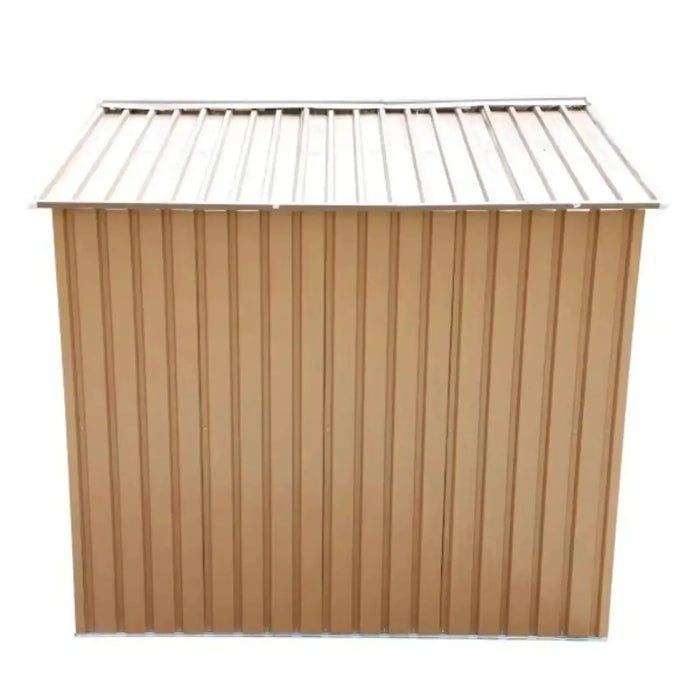 Jaxpety 8x6 ft Spacious Metal Outdoor Storage Shed for Garden Tools in Coffee Brown