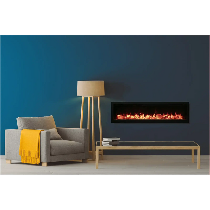 Amantii Symmetry Smart Electric Fireplace: Sleek Design with Logs and Glass