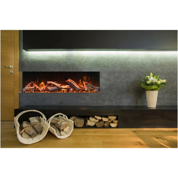 Amantii Tru View Bespoke 3-Sided Fireplace: Indoor/Outdoor Elegance with WiFi and Bluetooth