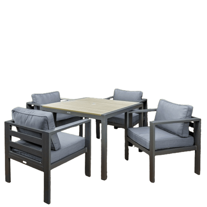 Tortuga Outdoor Lakeview Modern 5PC Dining Set - Charcoal