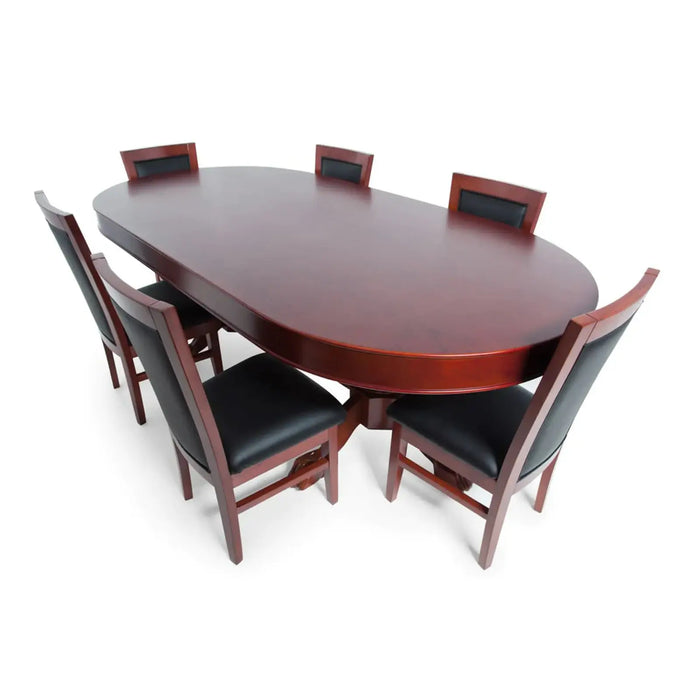 Mahogany Oval Dining Top for BBO Poker Tables