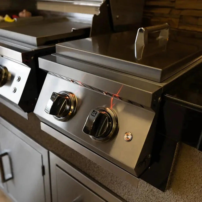 KoKoMo Grills' Professional Double Side Burner featuring a detachable cover.