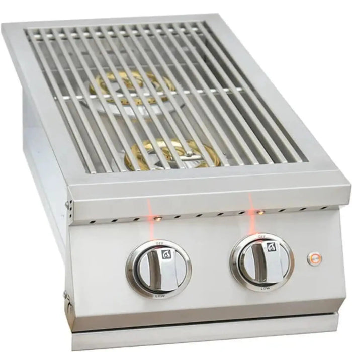 KoKoMo Grills' Professional Double Side Burner featuring a detachable cover.