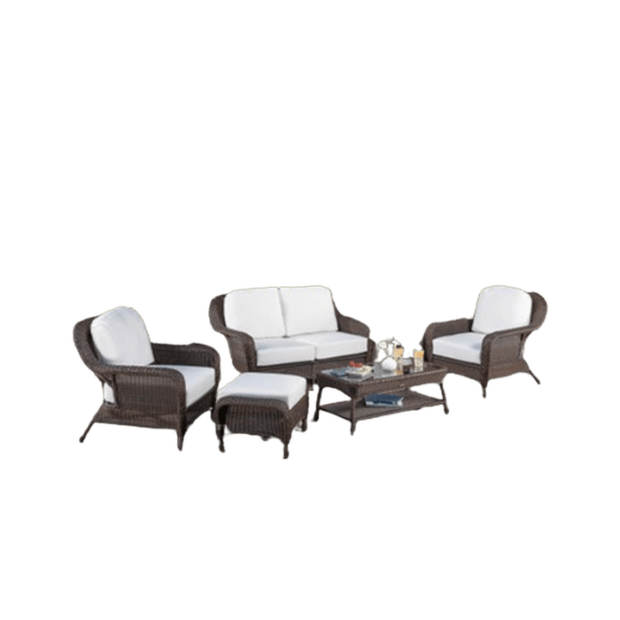 Tortuga Outdoor Sea Pines 6-Piece Loveseat Set - Java / Canvas Canvas