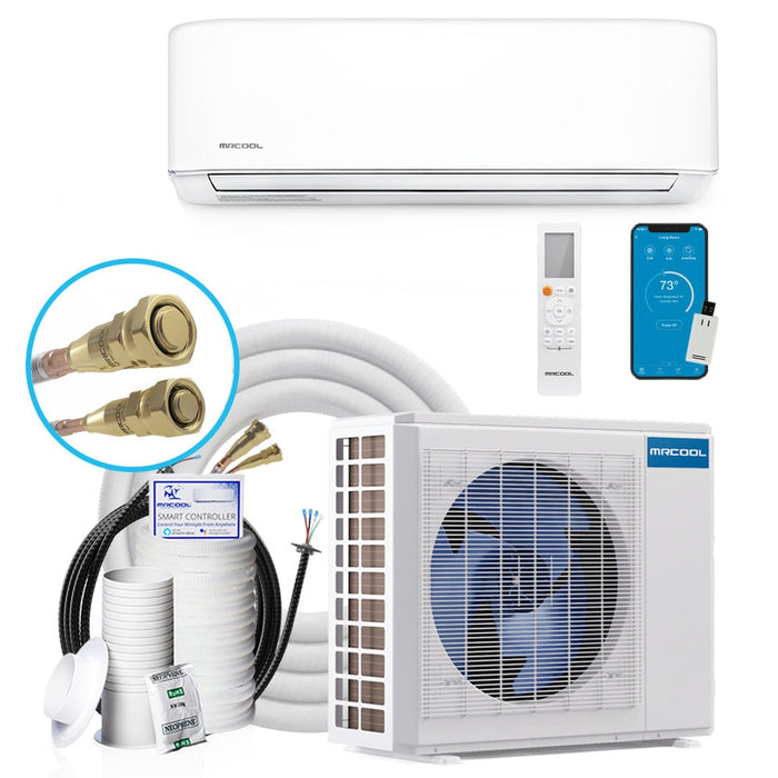 MRCOOL E Star DIY 4th Gen 18k BTU Ductless Mini-Split Heat Pump Complete System 208-230V/60Hz, DIY-18-HP-WM-230C25