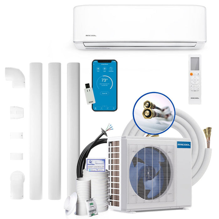 MRCOOL E Star DIY 4th Gen 18k BTU Ductless Mini-Split Heat Pump Complete System 208-230V/60Hz, DIY-18-HP-WM-230C25