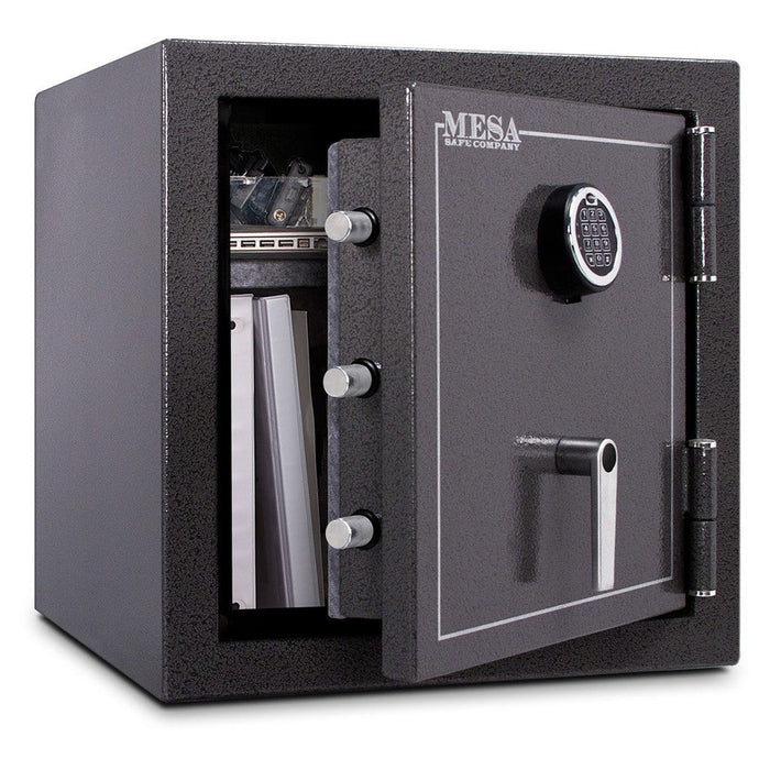 MESA 3.9 Cubic Foot Electronic Lock Burglary & Fire Safe - All Steel Safe - Hammered Grey