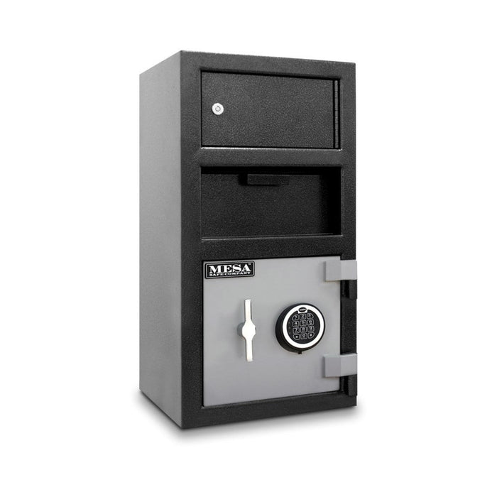 MESA 0.8 Cubic Foot Key Lock Depository Safe - All Steel - Two-Tone Black & Grey