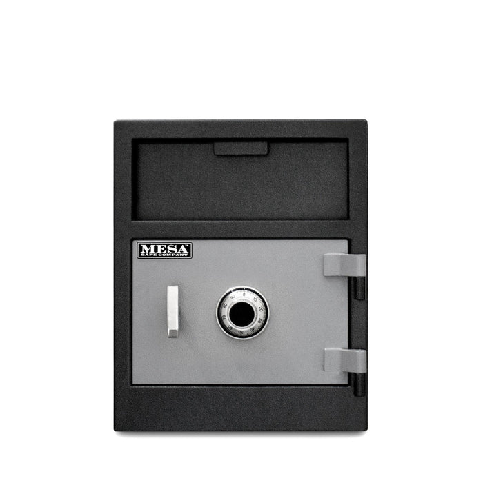MESA 1.9 Cubic Foot Combination Lock Depository Safe - All Steel - Two tone Black & Grey
