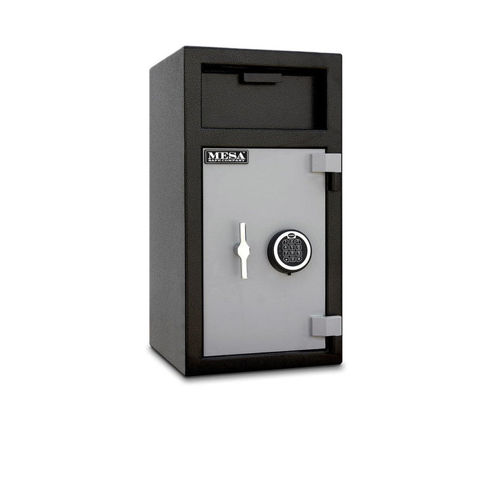 MESA 1.4 Cubic Foot Electronic Lock Depository Safe - All Steel - Two tone Black & Grey