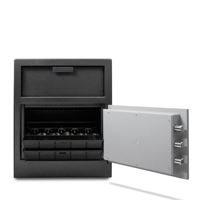 MESA 1.9 Cubic Foot Electronic Lock Depository Safe - All Steel - Two-Tone Black/Grey