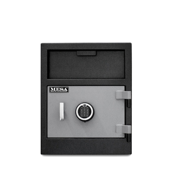 MESA 1.9 Cubic Foot Electronic Lock Depository Safe - All Steel - Two-Tone Black/Grey