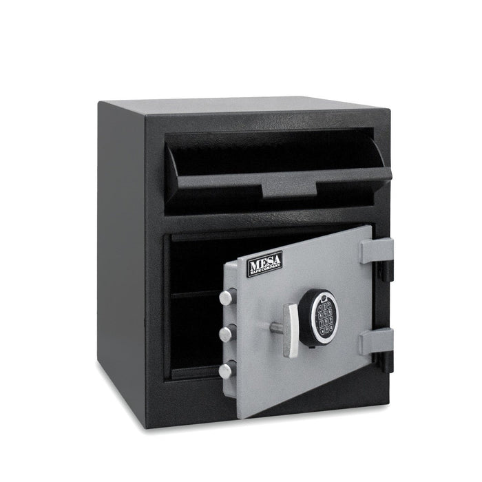 MESA 1.9 Cubic Foot Electronic Lock Depository Safe - All Steel - Two-Tone Black/Grey