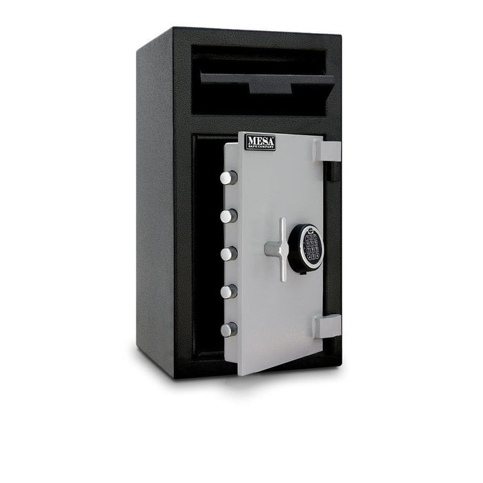 MESA 1.4 Cubic Foot Electronic Lock Depository Safe - All Steel - Two tone Black & Grey