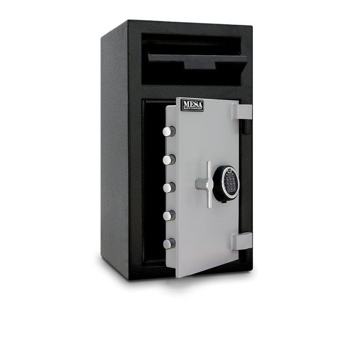 MESA 1.4 Cubic Foot Combination Lock Depository Safe - All Steel - Two tone Black & Grey