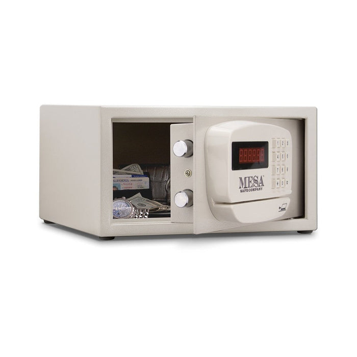 MESA 0.4 cu ft Hotel Safe - All Steel with Electronic Lock - Keyed Alike - White