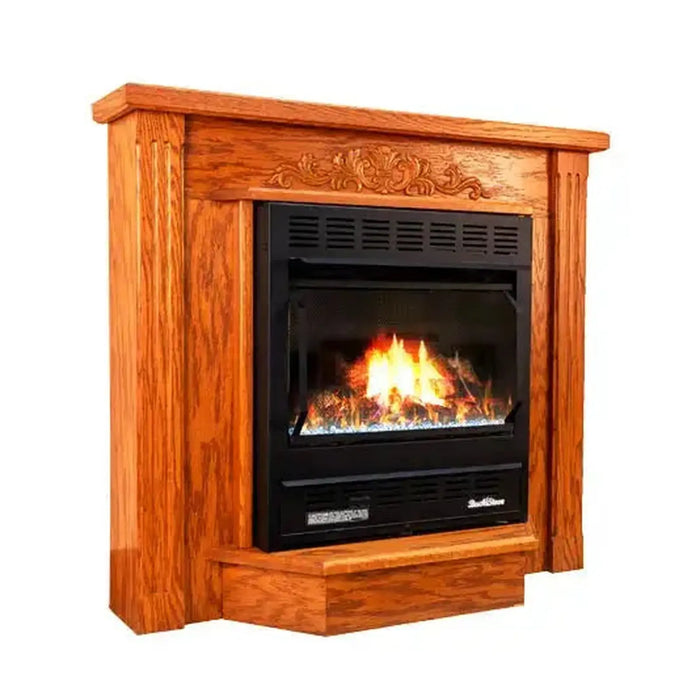 Buck Stove Model 1127 Deluxe Corner Mantel - Dark Oak