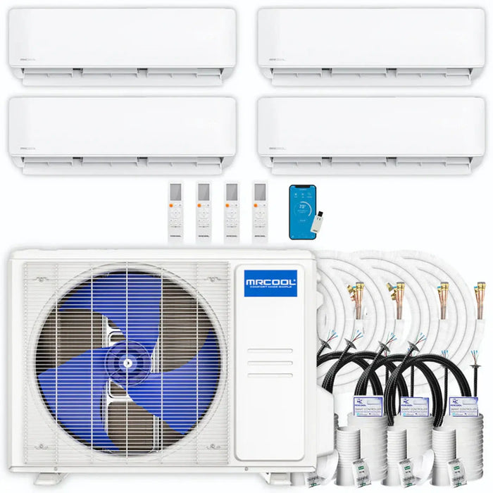 MRCOOL DIY Mini Split - 42,000 BTU 4 Zone Ductless Air Conditioner and Heat Pump with 25 ft. Install Kit, DIYM436HPW02C84