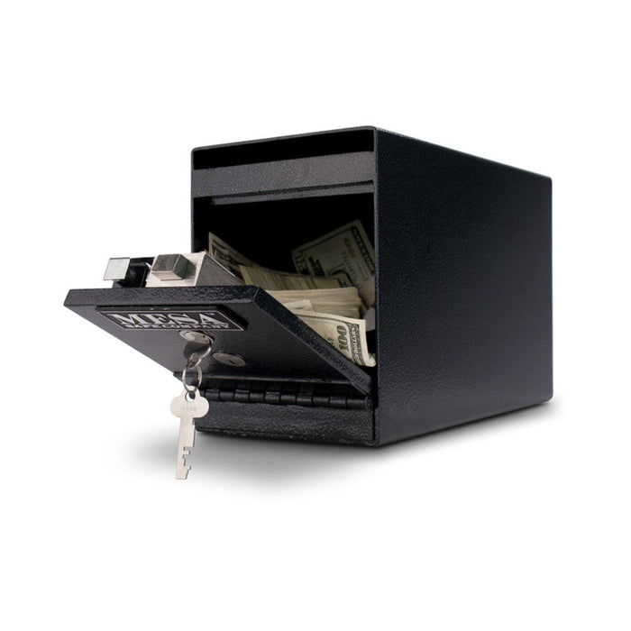 MESA 0.2 Cubic Foot Horizontal Under Counter Depository - All Steel with Dual Key Lock