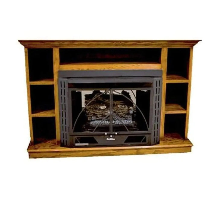 Buck Stove Prestige Bookcase Mantel in Light Oak Finish - For Buck Stove Model 34, Model 329, Model 384 Stoves