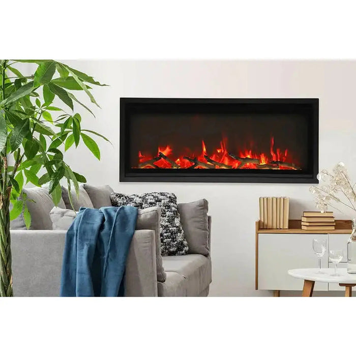 Remii 45" Extra Slim Indoor Electric Fireplace - Sleek Black Steel Design